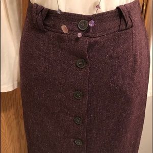 French Connection Plum Button-Front Skirt